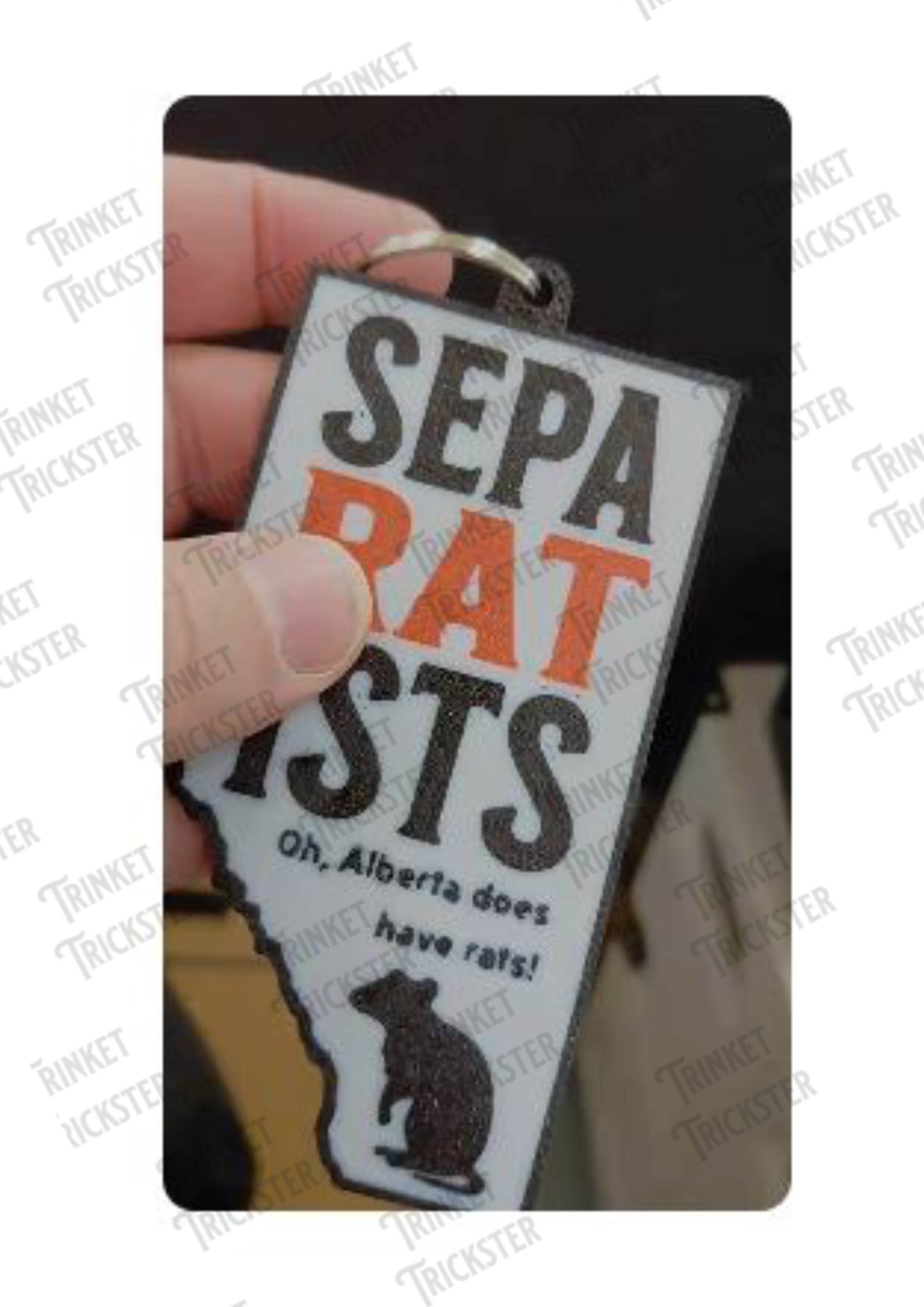 Alberta Rats Keychain – Funny Canadian Gift, 3D Printed