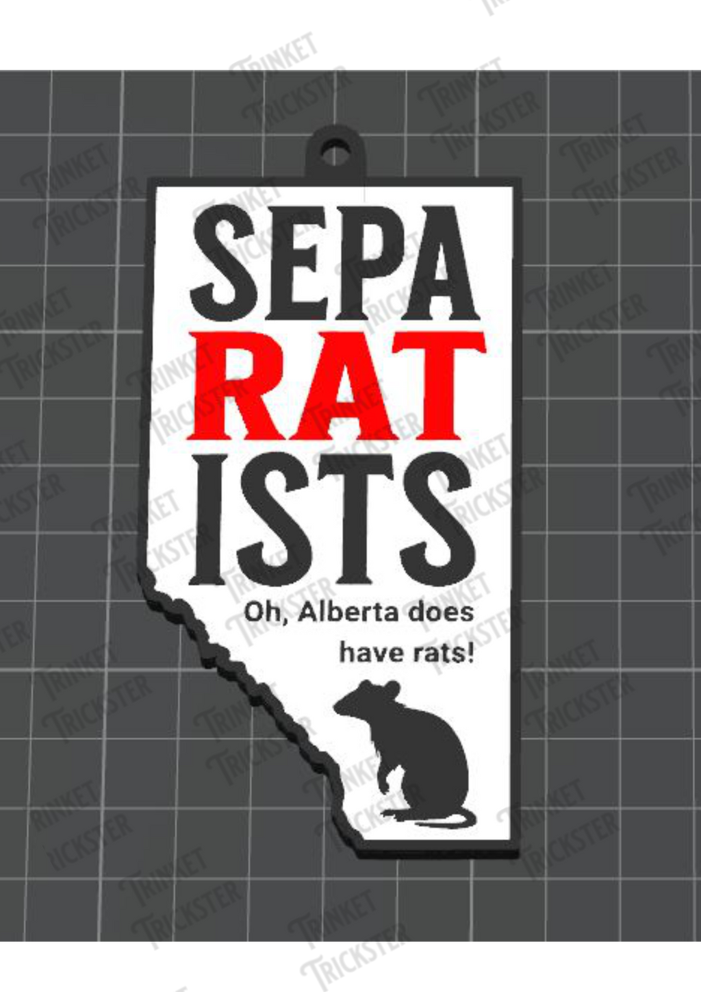 Alberta Rats Keychain – Funny Canadian Gift, 3D Printed
