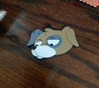 3D Printed Grumpy Dog Keychain – Durable PLA Bag Charm, Lightweight Animal Key Ring for Backpacks, Funny Novelty Gift for Dog Lovers