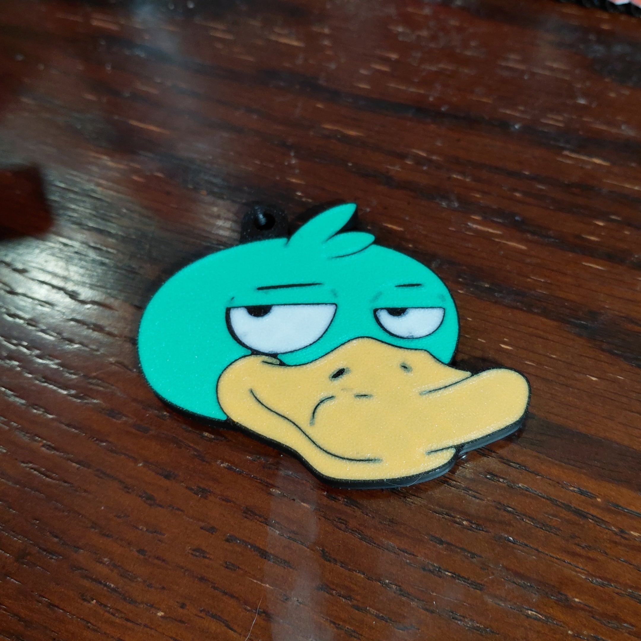3D Printed Grumpy Duck Keychain – Durable PLA Bag Charm, Lightweight Novelty Key Ring for Backpacks & Purses, Funny Gift for Duck Lovers