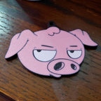 3D Printed Grumpy Pig Keychain – Durable PLA Bag Charm, Lightweight Novelty Key Ring for Backpacks & Purses, Funny Gift for Pig Lovers