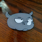 3D Printed Grumpy Rhino Keychain – Durable PLA Bag Charm, Lightweight Novelty Key Ring for Backpacks & Purses, Funny Gift for Rhino Lovers