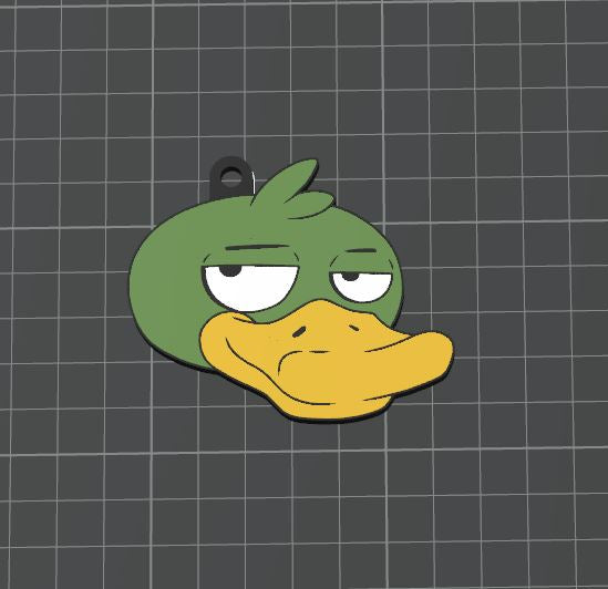 3D Printed Grumpy Duck Keychain – Durable PLA Bag Charm, Lightweight Novelty Key Ring for Backpacks & Purses, Funny Gift for Duck Lovers