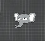 3D Printed Grumpy Elephant Keychain – Durable PLA Bag Charm, Lightweight Novelty Key Ring for Backpacks & Purses, Funny Gift for Elephant Lovers