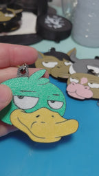 video of 3d printed grumpy duck keychain